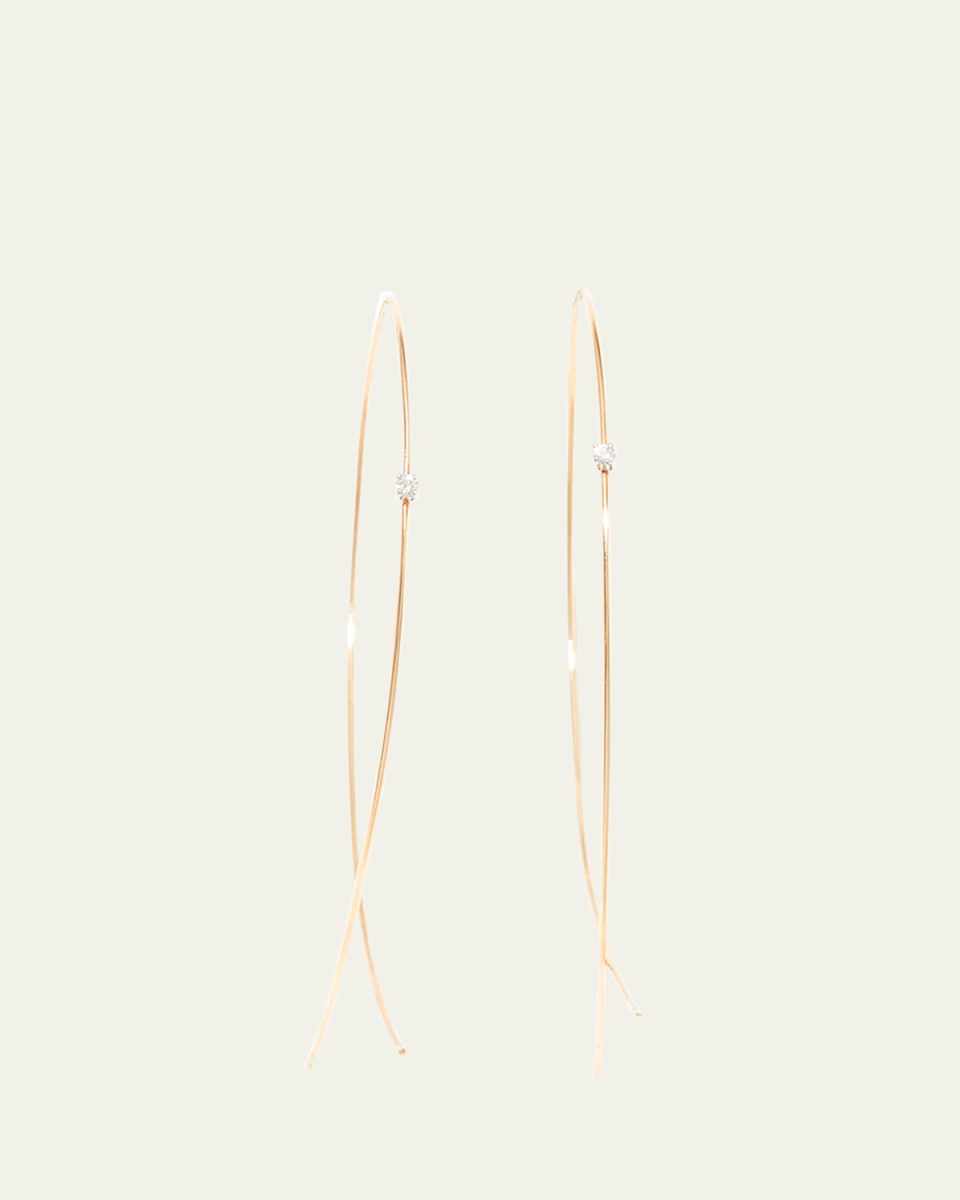 Large Upside Down Hoops with Diamonds
